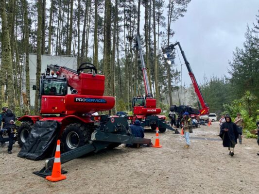 Film Hire Telehandler with Lighting Panels